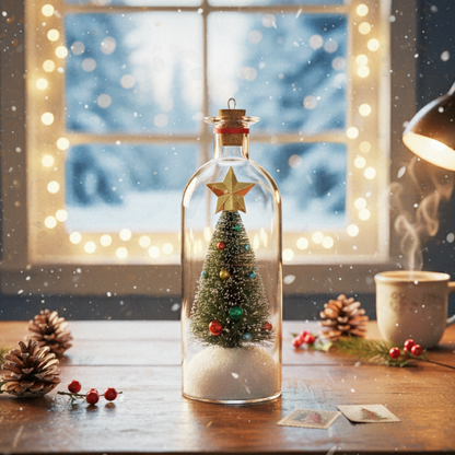 Botella Navideña con Mensaje de Voz Grabable