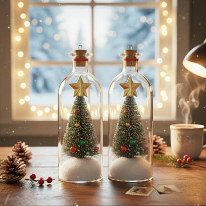 Botella Navideña con Mensaje de Voz Grabable