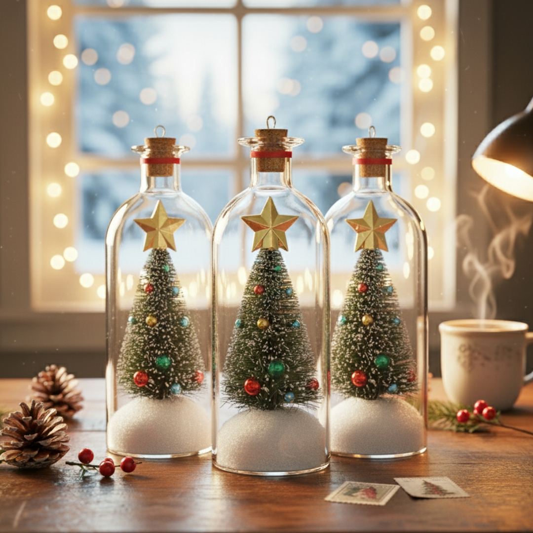 Botella Navideña con Mensaje de Voz Grabable