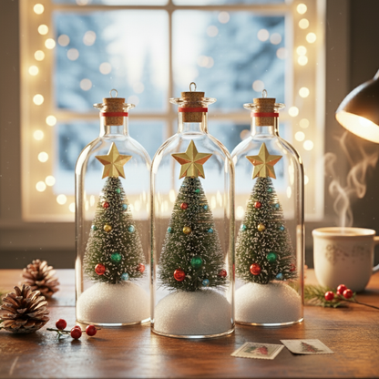 Botella Navideña con Mensaje de Voz Grabable